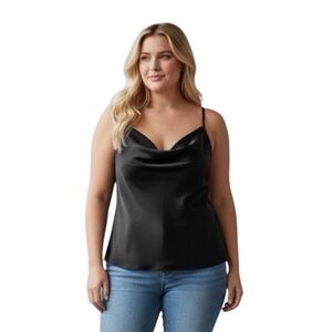 Ava & Viv Women’s Black Satin Camisole